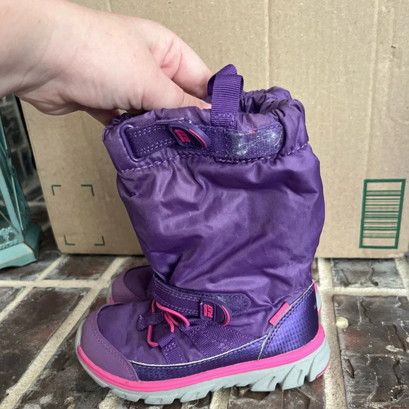 STRIDE RITE MADE 2 PLAY SNEAKER BOOTS PINK LINED SNOW SHOE TODDLER GIRLS 9.5M - Picture 2 of 7